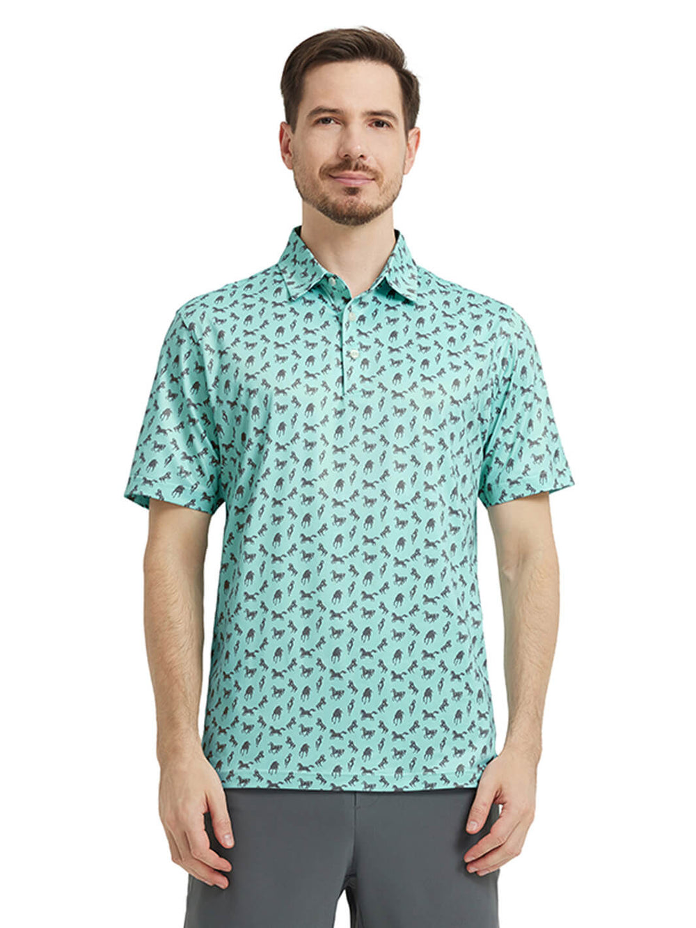 Men's Print Performance Polo-HORSE