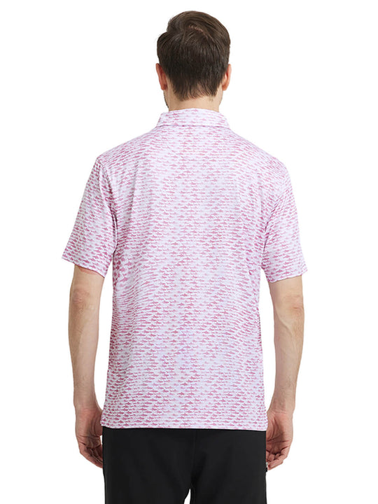 Men's Print Performance Polo-SHARK BAIT