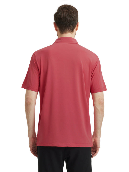 Solid Performance Jersey Polo-CRANBERRY