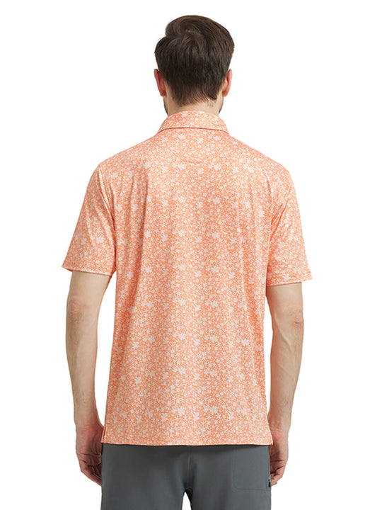 Men's Print Performance Polo-PEACH PRTAL STEP
