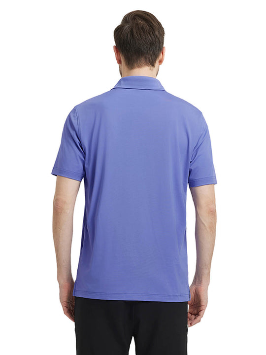 Designed Collared Solid Performance Polo-BLUISH VIOLET