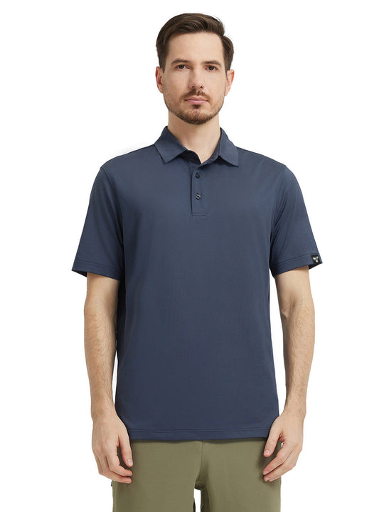 Solid Performance Jersey Polo-DARK GREY