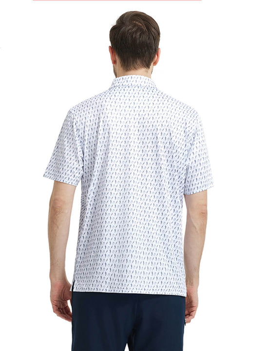 Men's Print Performance Polo-SEAHORSE
