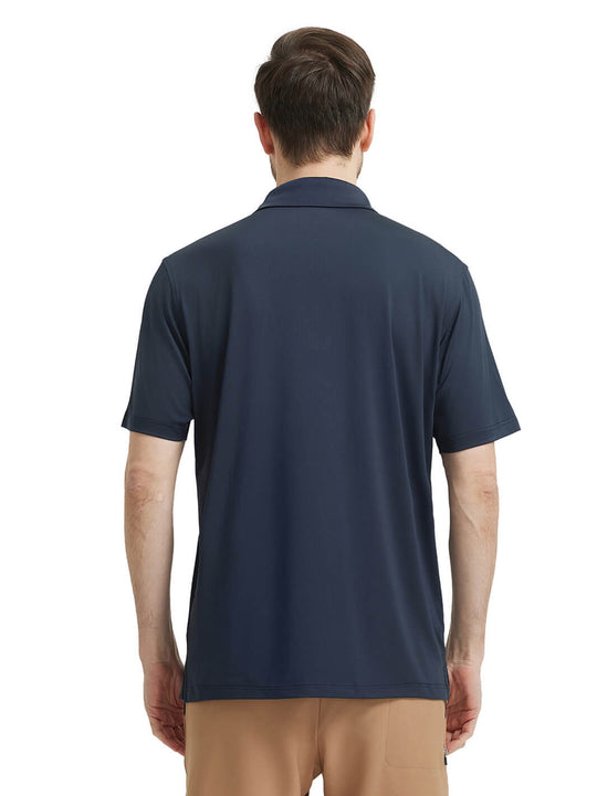 Designed Collared Solid Performance Polo-GARK GREY