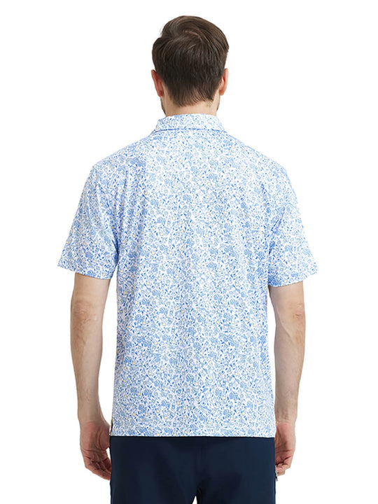 Men's Print Performance Polo-COCKTAIL