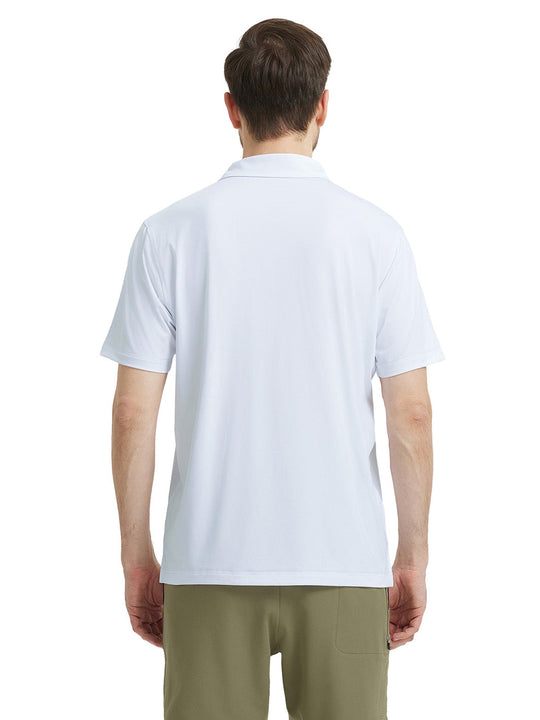 Solid Performance Jersey Polo-WHITE