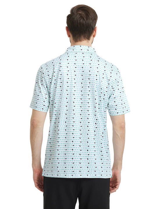 Men's Print Performance Polo-BEE