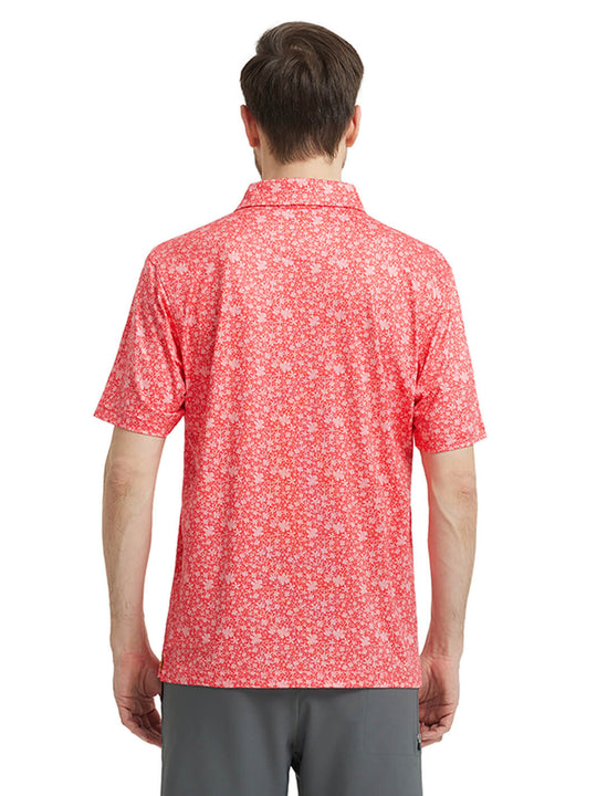 Men's Print Performance Polo-WATERMELON PRTAL STEP