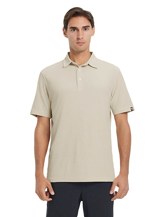 Waffle Jacquard Performance Polo-OFF WHITE