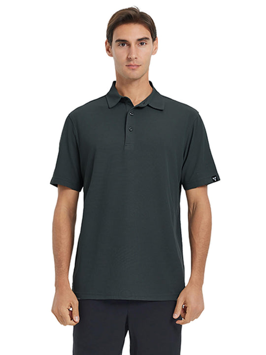 Waffle Jacquard Performance Polo-DRAK GREY