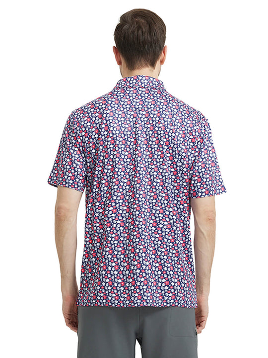 Men's Print Performance Polo-FLOWERS