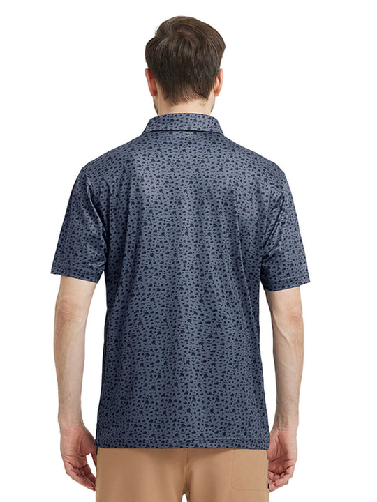 Men's Print Performance Polo-NIGHT BEACH