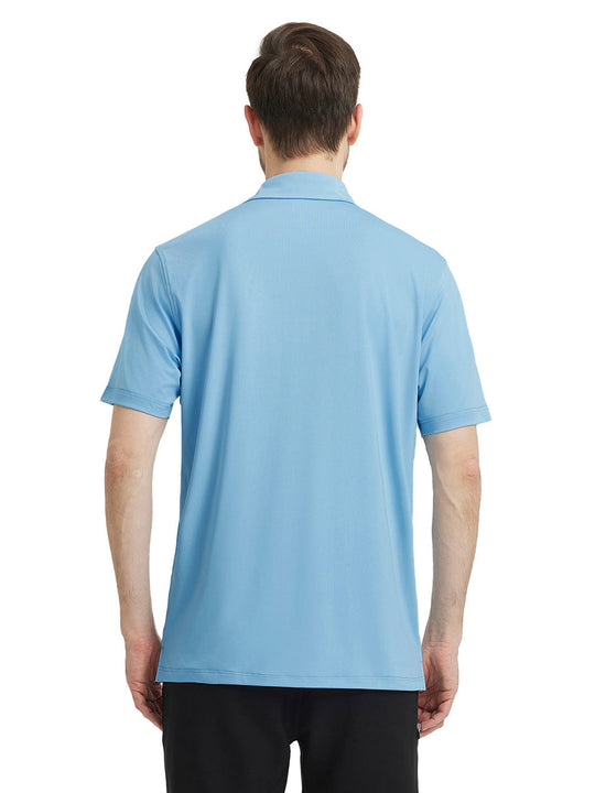 Solid Performance Jersey Polo-LIGHT BLUE