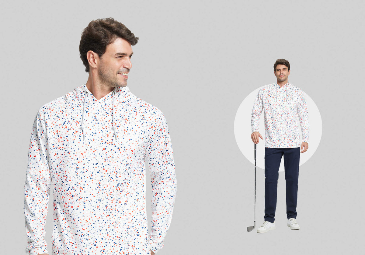 DTWOOO | Print Performance Fleece Golf Hoodie For Men | Men's Golf Hoodies