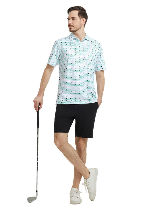 Men's Print Performance Polo-BEE