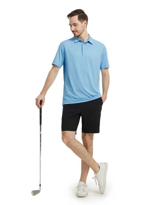 Solid Performance Jersey Polo-LIGHT BLUE