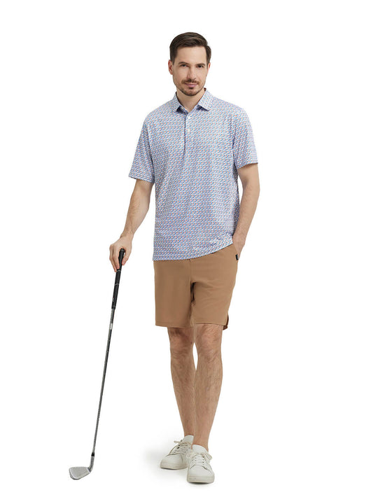 Men's Print Performance Polo-GEOMETRY