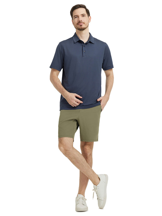 Solid Performance Jersey Polo-DARK GREY