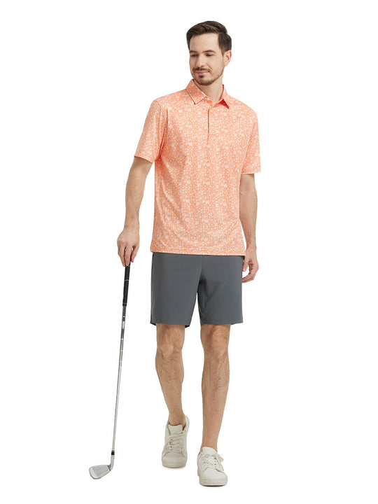 Men's Print Performance Polo-PEACH PRTAL STEP
