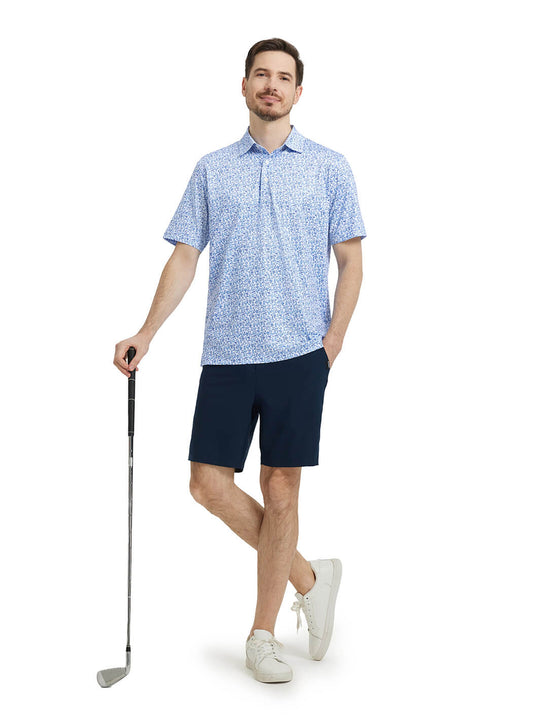 Men's Print Performance Polo-COWBOY