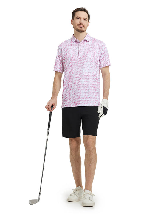 Men's Print Performance Polo-SHARK BAIT