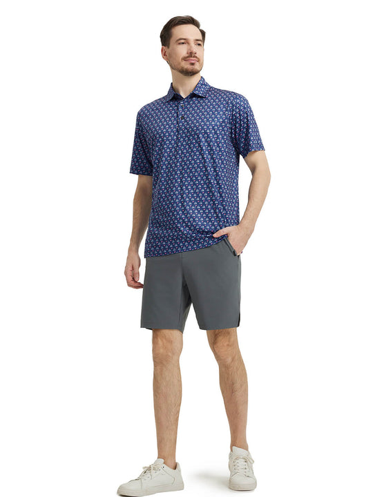 Men's Print Performance Polo-GOLF CART