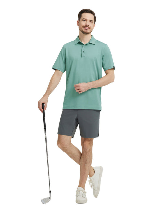 Solid Performance Jersey Polo-BERYL GREEN
