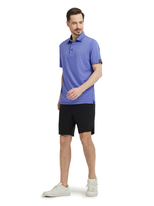 Designed Collared Solid Performance Polo-BLUISH VIOLET