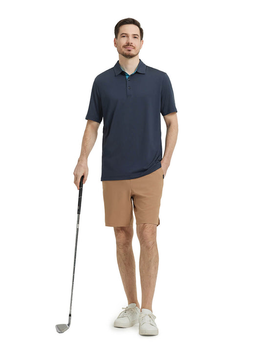 Designed Collared Solid Performance Polo-GARK GREY