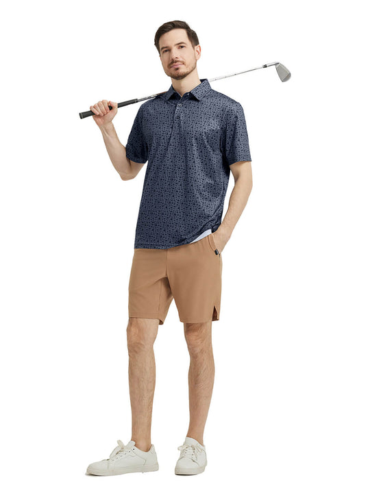 Men's Print Performance Polo-NIGHT BEACH