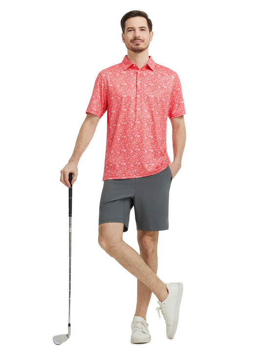 Men's Print Performance Polo-WATERMELON PRTAL STEP