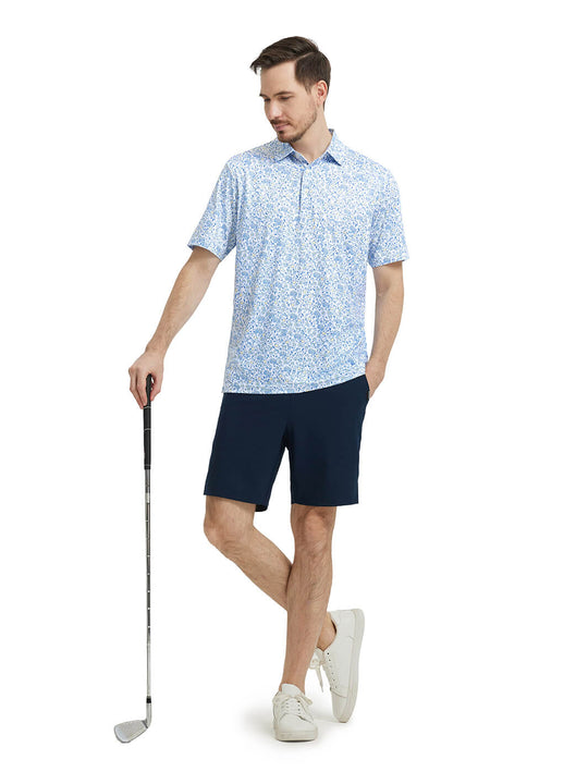 Men's Print Performance Polo-COCKTAIL