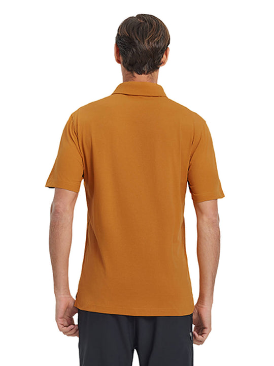 Hidden Zip Pocket Performance Polo-AMBER