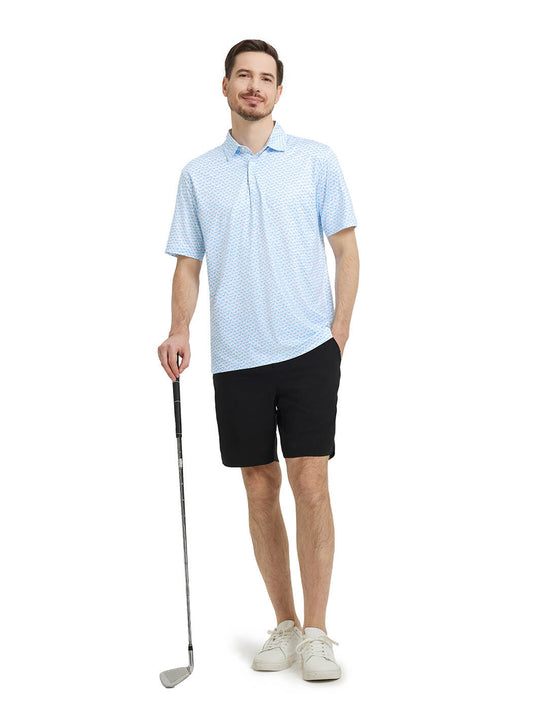 Men's Print Performance Polo-WHALE