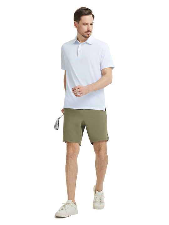 Solid Performance Jersey Polo-WHITE