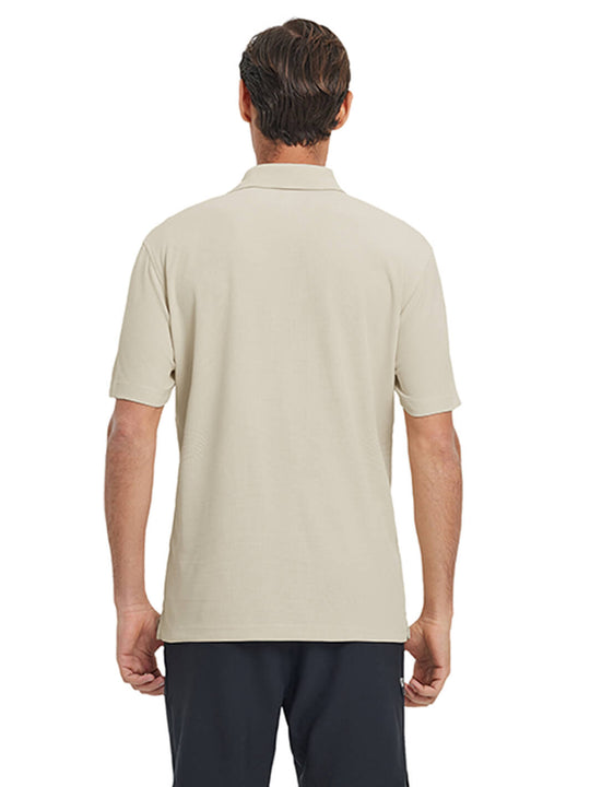 Waffle Jacquard Performance Polo-OFF WHITE