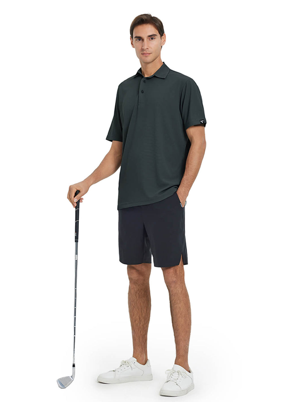 Waffle Jacquard Performance Polo-DRAK GREY