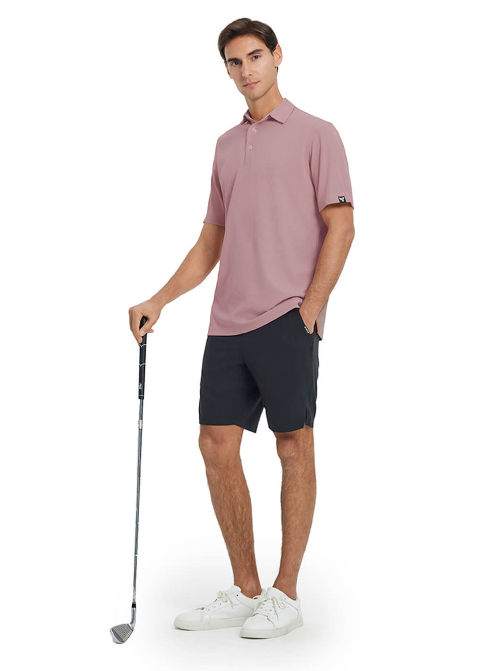 Waffle Jacquard Performance Polo-LIGHT PINK
