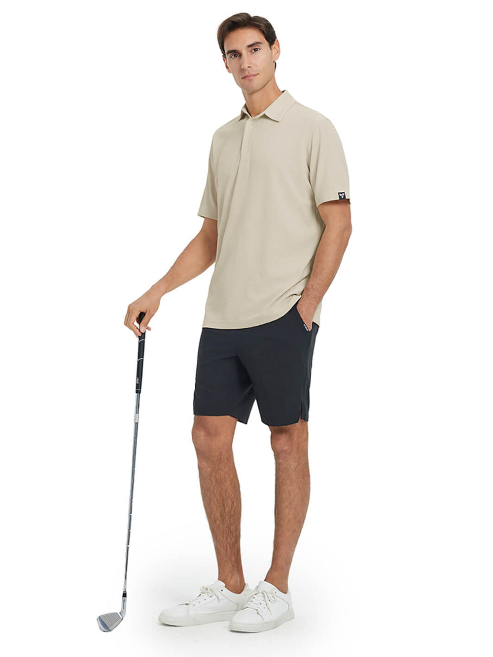 Waffle Jacquard Performance Polo-OFF WHITE