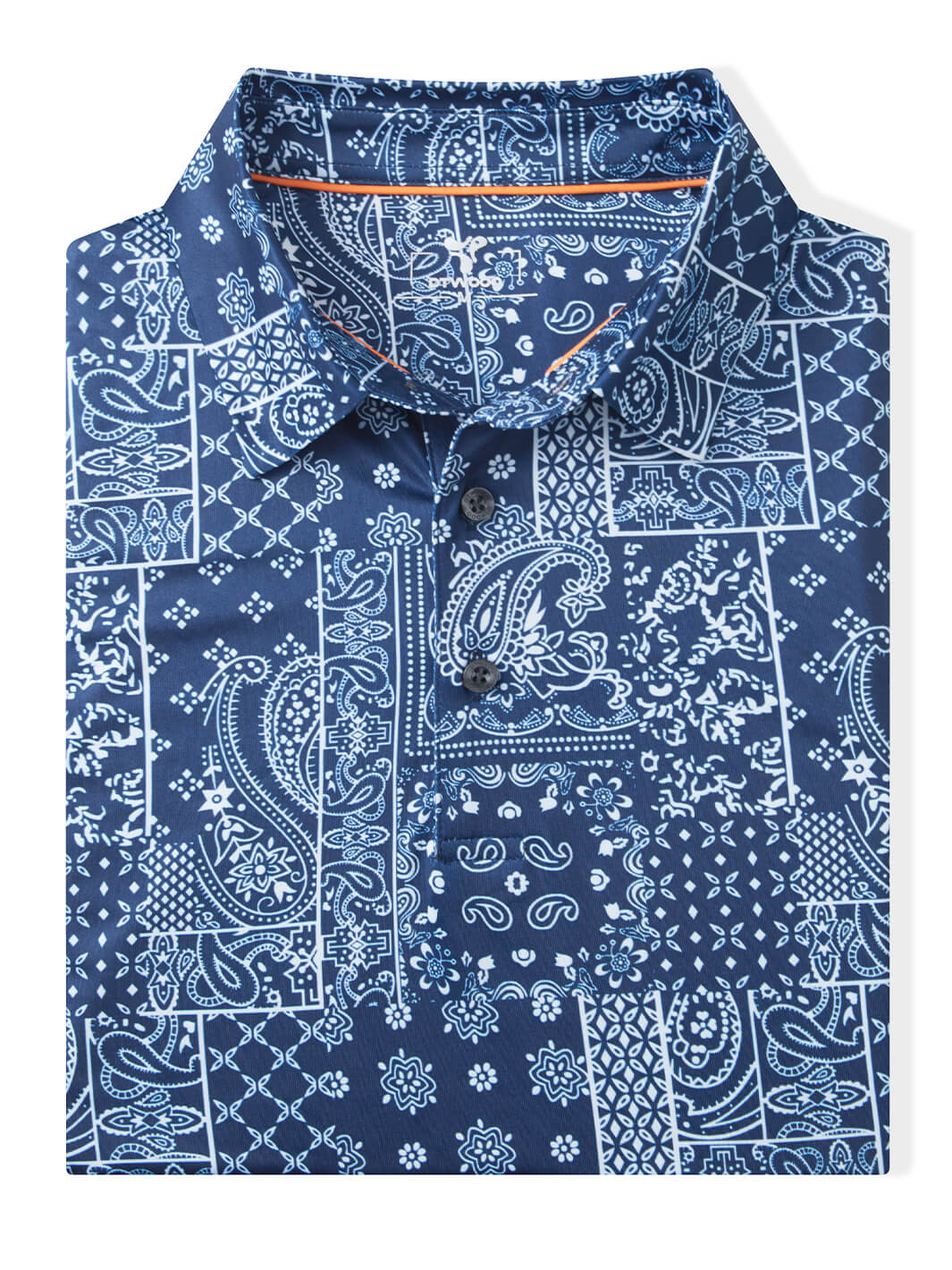Print Performance Golf Shirt For Men-Ethnic Paisley