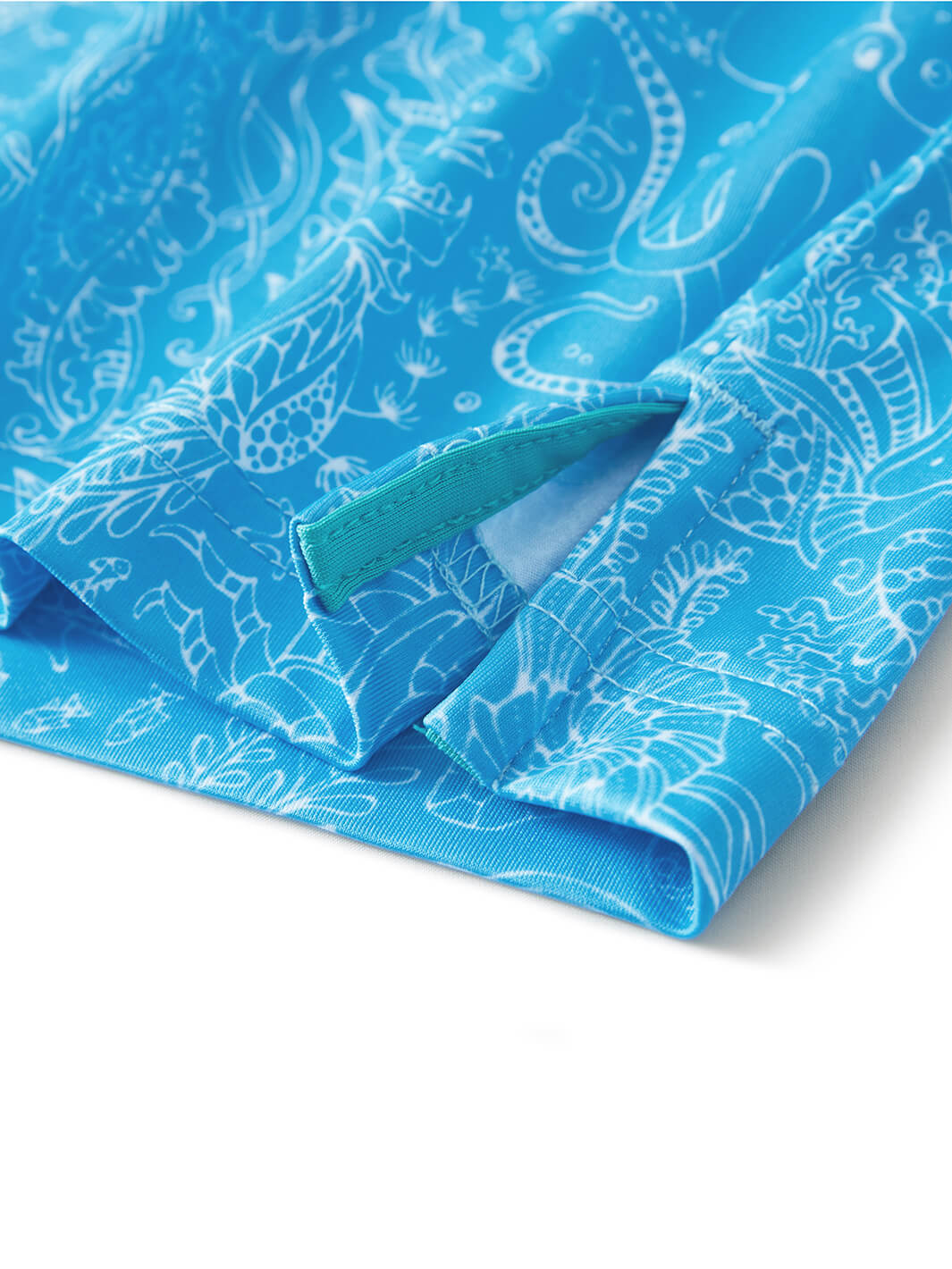 Print Performance Golf Shirt For Men-Blue Sea