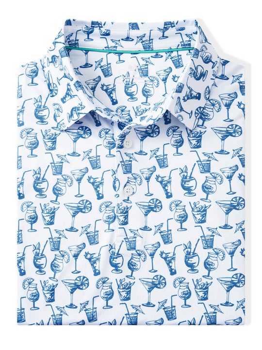 Print Performance Golf Shirt For Men-Summer Drink