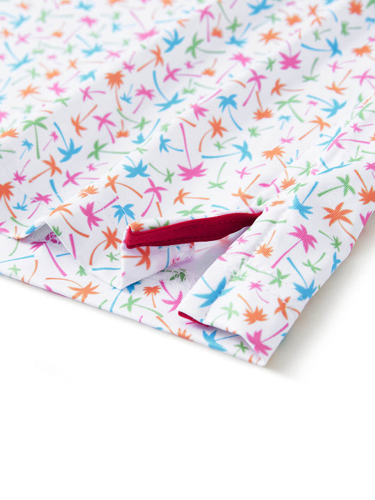 Print Performance Golf Shirt For Men-Palm Painting