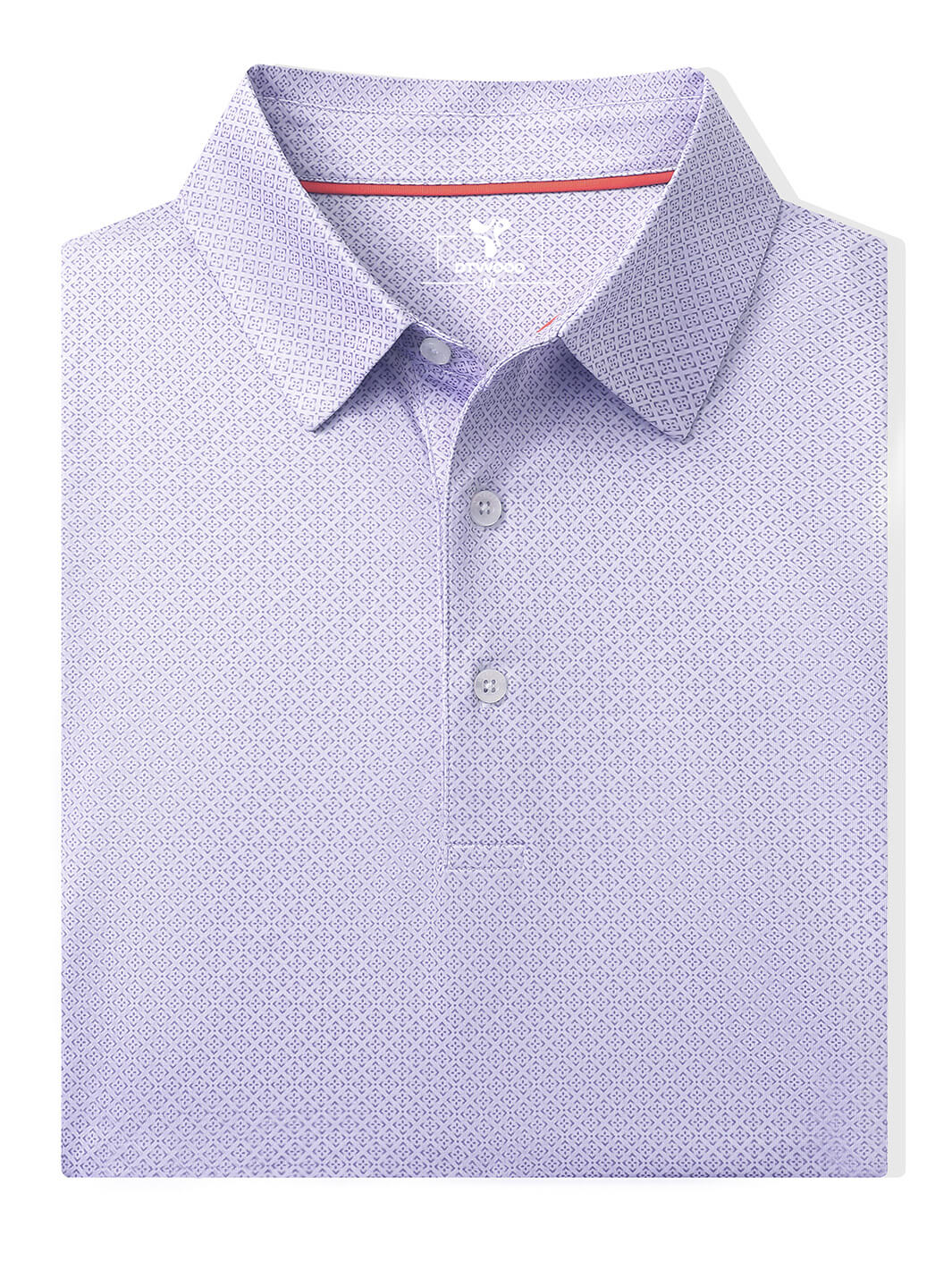 Print Performance Golf Shirt For Men-Lavender Button