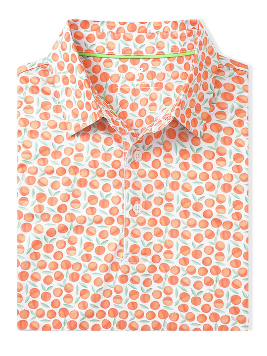 Print Performance Golf Shirt For Men-Peach