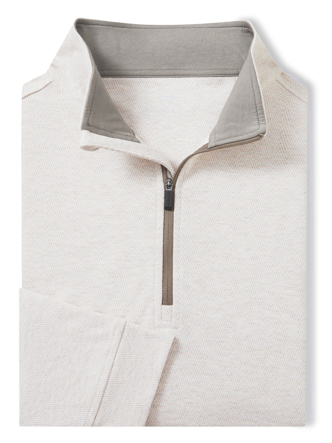 Herringbone Performance Golf Quarter Zip For Men-Desert