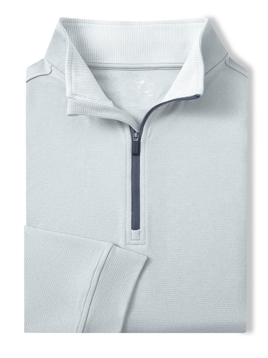 Heather Performance Golf Quarter Zip For Men-Light Grey
