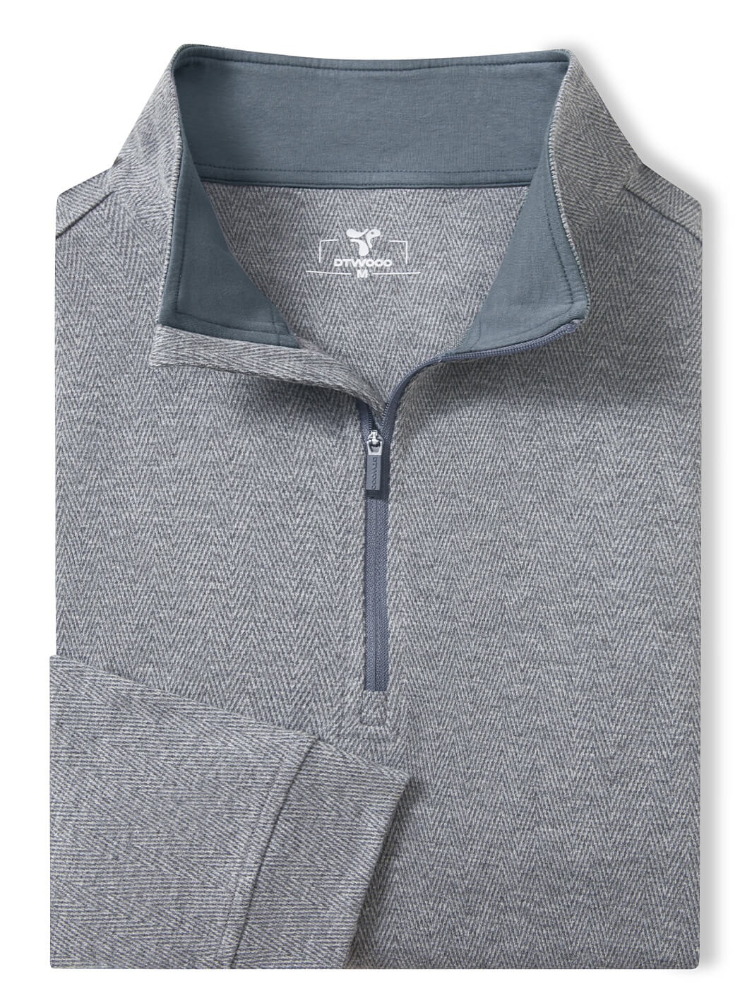 Herringbone Performance Golf Quarter Zip For Men-Dark Gray