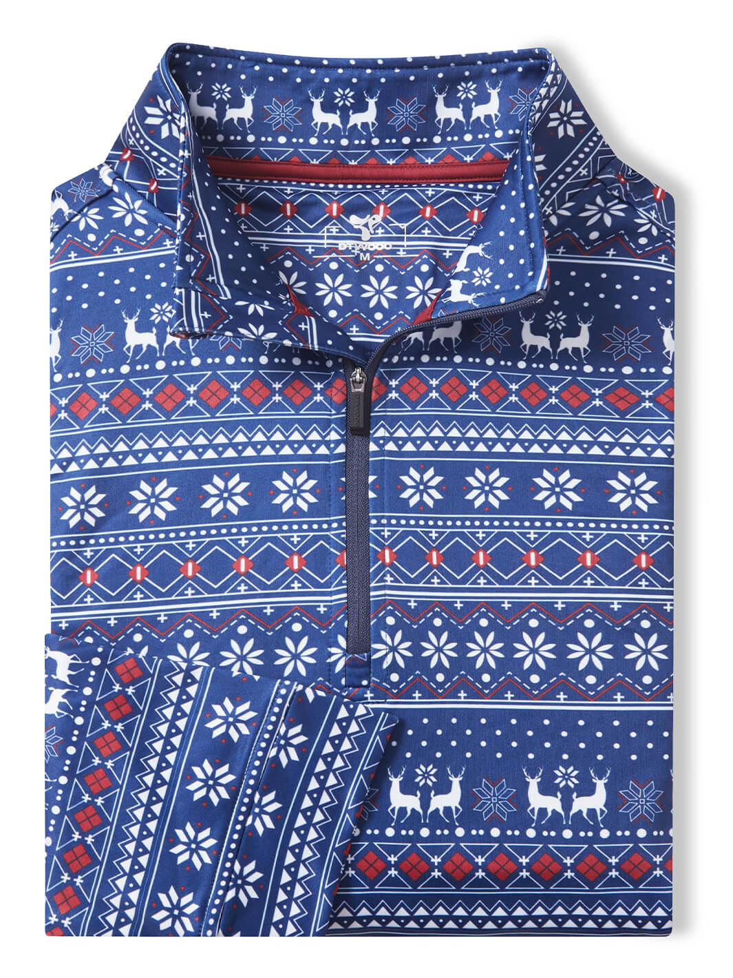 Print Performance Golf Quarter Zip For Men-Christmas