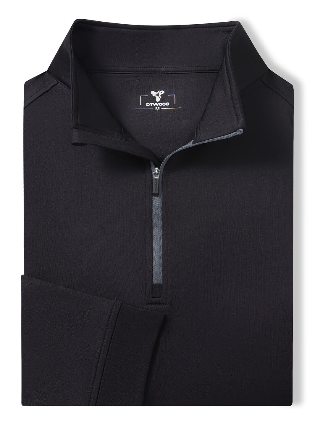 Solid Performance Fleece Golf Quarter Zip For Men-Meteorite